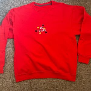 Red vintage university of Maryland embroidered go terps sweatshirt